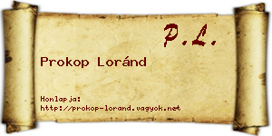 Prokop Loránd névjegykártya