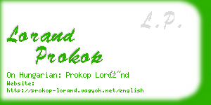 lorand prokop business card